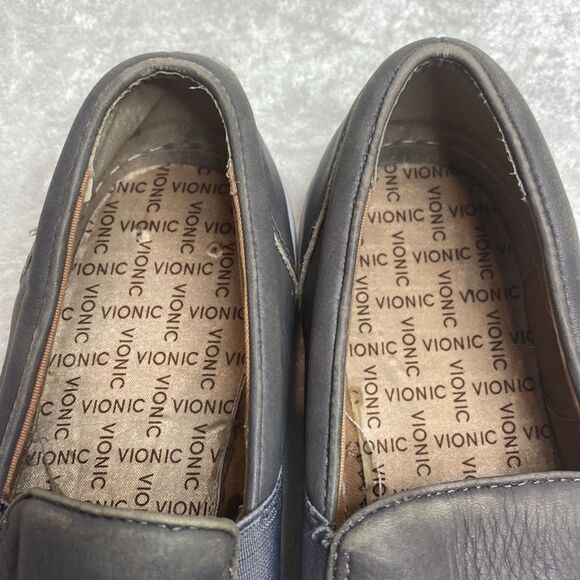 Vionic nubuck leather midi slip on grey shoe Size 7.5 - Picture 3 of 5